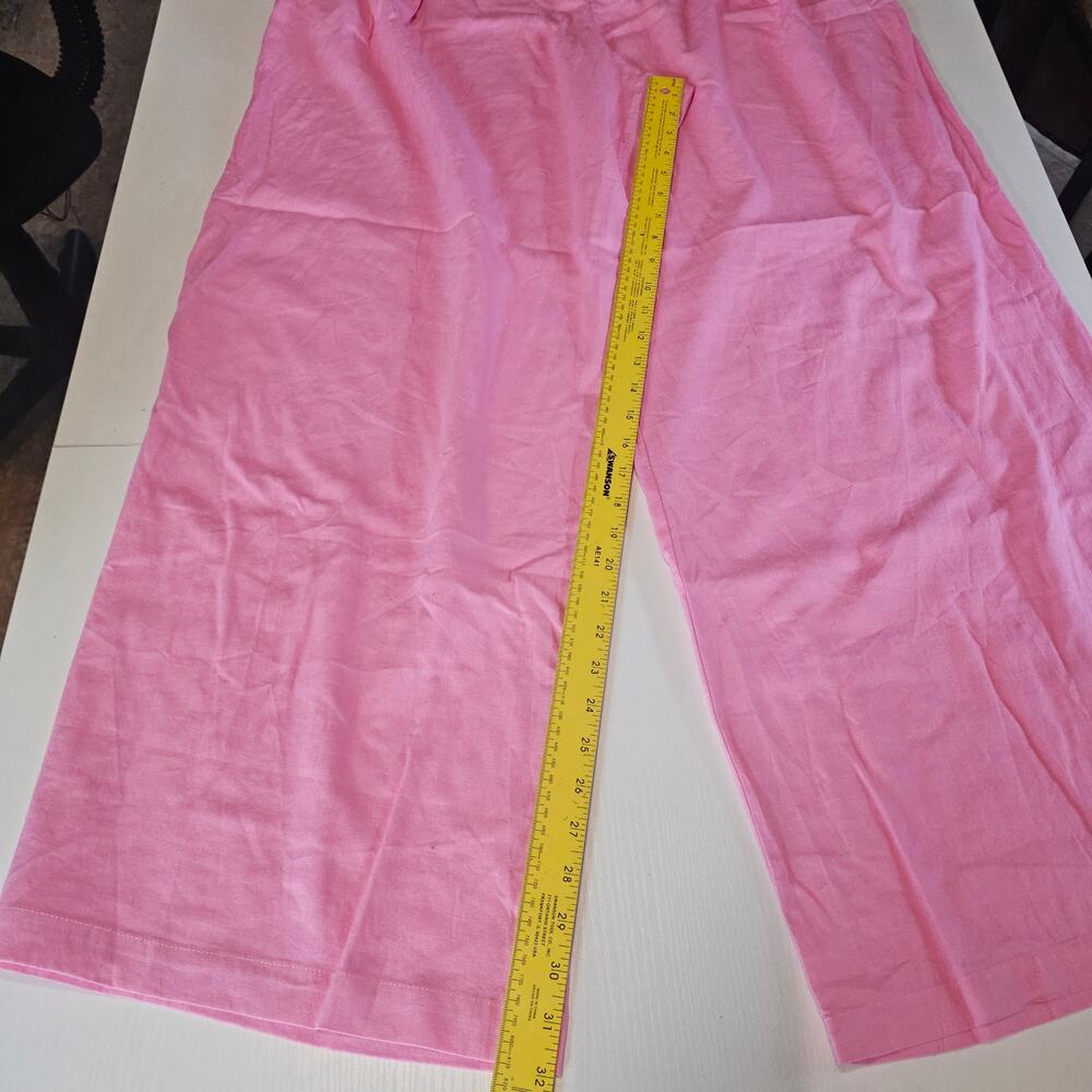 Gabi Fresh Bubble Gum Pink Linen Blend Wide Leg Pants Plus Size 0 NWOT 3545 - Picture 6 of 8